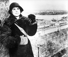 The civil defense watcher of leningrad safeguarding the city during world war ll.