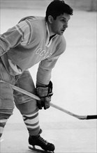 Alexander ragulin, who plays defense for the central sport army hockey club, is also a candidate for the soviet olympic team, january 1968.