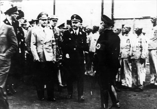 Leaders of hitlerism on visit to the sachsenhausen concentration camp during world war ll.