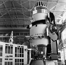 Soviet venus probe, venera 7, in the assembly and testing area, ussr, 1970.
