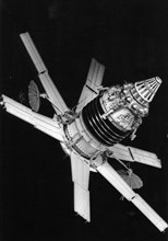 The molniya 1 telecommunications satellite, ussr, 1970.