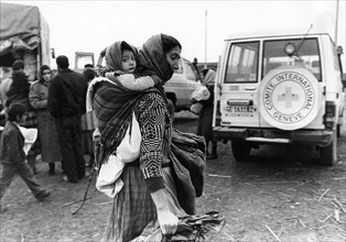 Nagorno karabakh region, azerbaijan,  january 1993, refugees from azerbaijani villages on the armenian border.