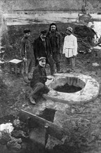 Tskhaltubo settlement in georgian ssr, ussr, a spring of mineral water, september 1923.