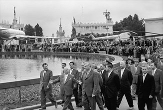 Moscow, ussr, cpsu first secretary nikita khrushchev at the opening of vdnkh (exhibition of achievements of the national economy), june 16, 1959.