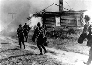 1942, german invaders occupy a village near rzhev city.