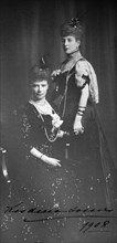 The photo of widowed empress maria fyodorovna and her sister queen alexandra of england (1908) is on view at the exhibition 'empress maria fyodorovna, the return' in the state central modern russian h...