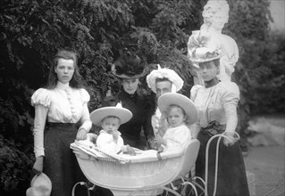 The photo of empress maria fyodorovna (dagmar of denmark) with children michael, olga, george and maria (1896) is on view at the exhibition 'empress maria fyodorovna, the return' in the state central ...