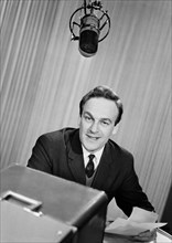 Moscow, ussr, tv announcer kirill lavrov, november 1, 1965.