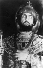 Imperial russia, st,petersburg, prominent russian opera singer feodor chaliapin as boris godunov in the opera of the same name by modest mussorgsky, january 1912.