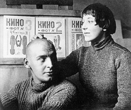 Russian famous avant garde artists alexandr rodchenko and varvara stepanova,1922.