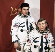 Soyuz 30 crew miroslaw hermaszewski (poland) and pyotr klimuk, 1978.