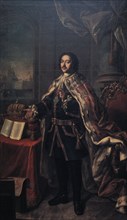 Portrait of tsar peter the great of russia (peter i: 1672 - 1725).
