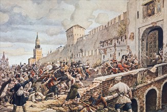 Peasant/workers uprising in moscow, 1648, the riot was against corrupt taxation (especially salt), scarcity of food, and debasement of currency which inflated consumer goods.