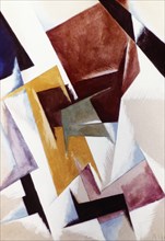 Spacial force construction' (1921) painting by lyubov popova (1889 - 1924).