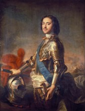Portrait of tsar peter the great of russia (peter i: 1672 - 1725) by j, m, natier.