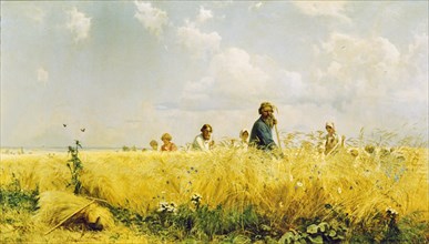 The mowers' a painting of serfs by grigory miasoyedov, 1887.