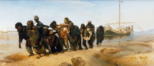 The barge haulers', 'the volga boatmen', or, in russian, 'burlaki', a painting by ilya repin from the early 1870s.