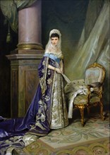 Portrait of empress maria fyodorovna by artist vladimir makovsky is on display at the exhibition 'emperor alexander lli and empress maria fyodorovna' in the manezh central exhibition hall.