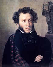 Portrait of poet alexander pushkin by kiprensky, 1827.