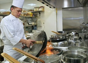 In the kitchen of turandot restaurant owned by moscow restaurateur andrei dellos, moscow, russia, december 2005.