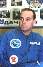 Kazakhstan, april 24, 2002, tourist cosmonaut mark shuttleworth of south africa -- a member of the main crew for the soyuz-tm-34 flight to the international space station (iss) scheduled for april 25.
