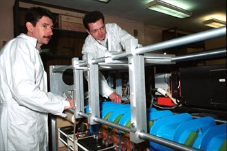 St,petersburg, russia, may 20 2002: russian students work in the laser laboratory of the baltic state technical university