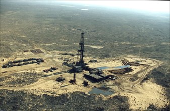 Oil field in astrakhan region, russia 9/2000.