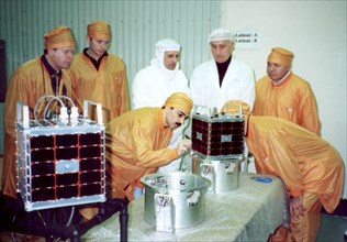 Baikonur, kazakhstan, december 16 2002: preparation of us-built us-argentinian 'latin sat - a' and 'latin sat - b' (in pic), two of five foreign satellites to be launched on december 20, a conversion ...