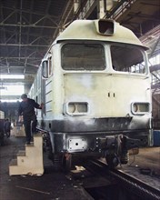 Diesel locomotive of te 114-i type being assembled at the luganskteplovoz plant, ukraine, for export to iraq, the holding company launched manufacturing of locomotives suitable for operation in dusty ...