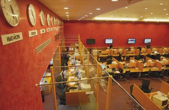 The moscow interbank currency exchange (micex) in moscow, russia, 2003.