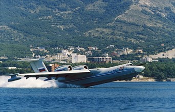 A-40 albatross anti-submarine sea plane, krasnodar region, russia, 1990s.