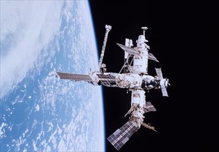 Mir space station in orbit, 1998.