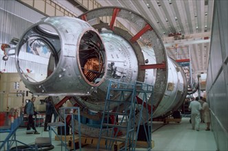 Aug, 1997: functional cargo block (fcb), russian built and funded by nasa, is the primary component of the future international space station.