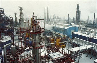 High-octane petrol complex opened at the novo-ufimsky refinery in ufa, bashkortostan, russia, january 1998.