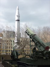 Military hardware on display in the outdoor potion of the central museum of armed forces, moscow, russia, april 2011.