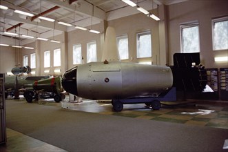The world's most powerful hydrogen bomb on display at an arms museum in sarov, russia, it is nick-named 'kuzkina mat' nikita khrushchev's threat, in memory of the famous address of the soviet leader t...