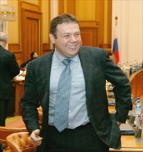 Moscow,russia, december 9, chairman of the directors' board of the alpha-bank js mikhail fridman smiles before the meeting of the enterpreneurship council in the government house on tuesday.