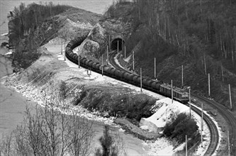Irkutsk region, baikal road section of trans-siberian railway, may 1971.