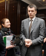 Moscow, russia, april 14, 2010, mikhail prokhorov, chairman of the ojsc polyus gold board of directors, attends the congress of the russian union of industrialists and entrepreneurs, as a part of the ...