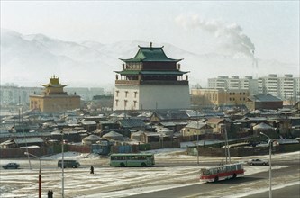Buddhist monastery in ulaanbaatar, mongolia, november 1, 1996.