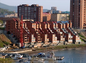 A new housing complex by the water in vladivostok, russia, 2004.