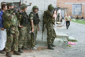 Beslan, north ossetia, russia, september 3, 2004, in the yard of the school seized by terrorists.