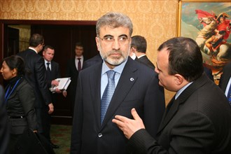 Kazan, russia, march 4, 2011, turkish energy minister taner yildiz (c) at the 11th meeting of the russian-turkish interstate commission for trade and economic cooperation, the talks discussed gazprom'...