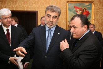Kazan, russia, march 4, 2011, turkish energy minister taner yildiz (c) at the 11th meeting of the russian-turkish interstate commission for trade and economic cooperation, the talks discussed gazprom'...