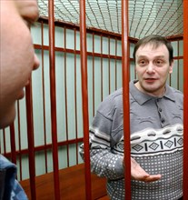 Moscow region, russia, april 15, 2005, former federal security service (fsb) officer mikhail trepashkin seen in the dock during the sitting of the dmitrovsky district court, where he was sentenced to ...