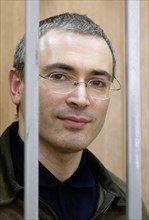 The ex-head of yukos, mikhail khodorkovsky in the building of meshchansky court, the court has postponed announcement of the verdict in the m, khodorkovsky, p, lebedev and a, krainov case until may 19...