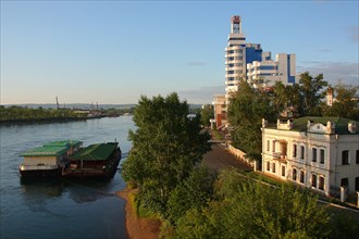 Irkutsk, russia, july, 2011, view of the city of irkutsk and the angara river.