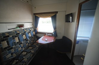 Moscow, russia, august 16, 2011, pictured in this image is a 'luxury' two-berth compartment with a bathroom on a moscow-to-beijing passenger train