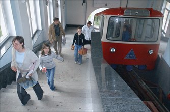 Funicular in vladivostok put into operation after a four-year reconstruction, russia, 2005.