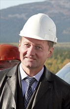 Sverdlovsk region, russia, september 18, director general of the ural mining and metallurgical company andrey kozitsyn visiting the tarnyer copper-pyrite deposit.